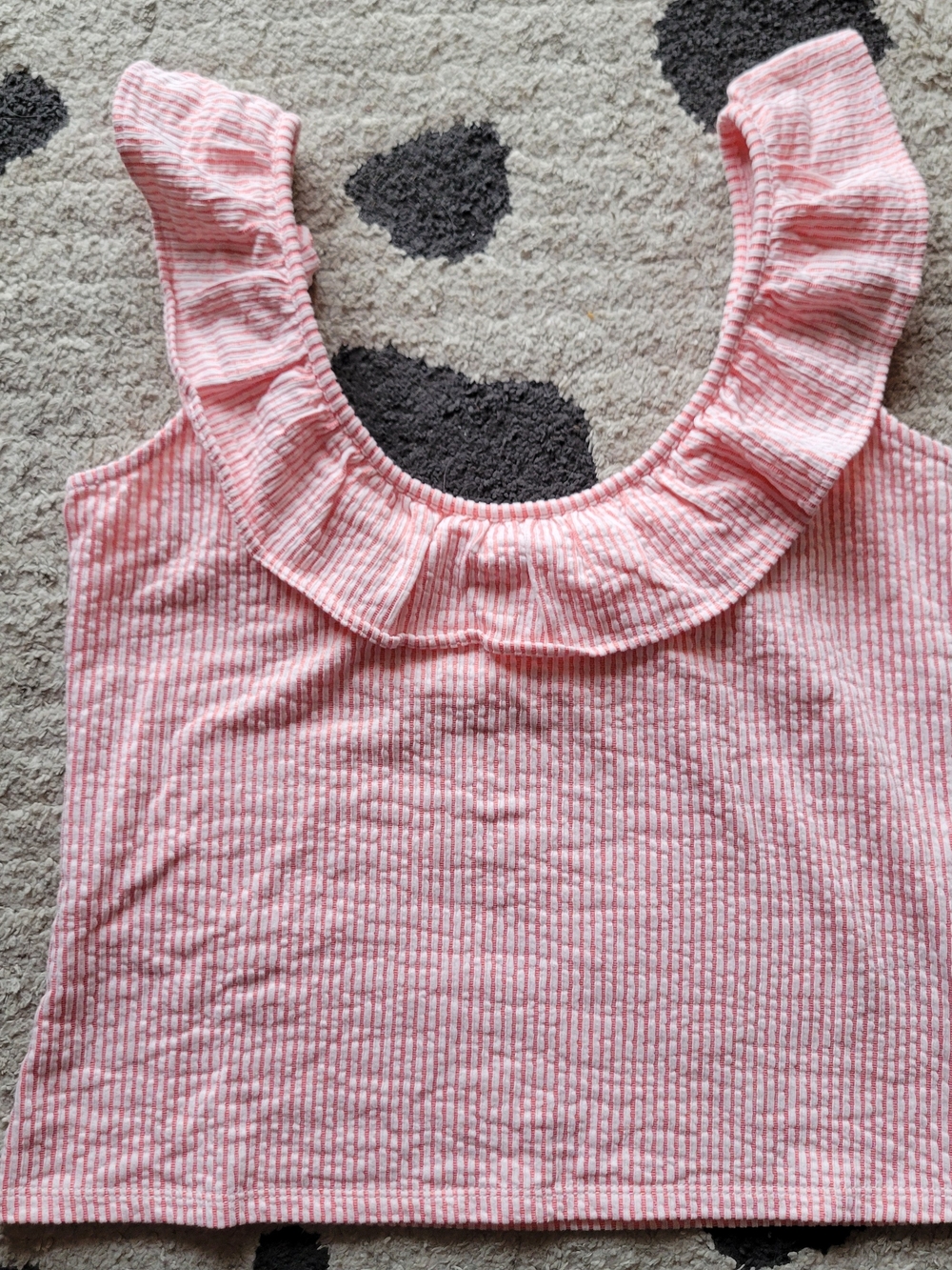 Boden Pink Ruffle-Trim Sleeveless Tank